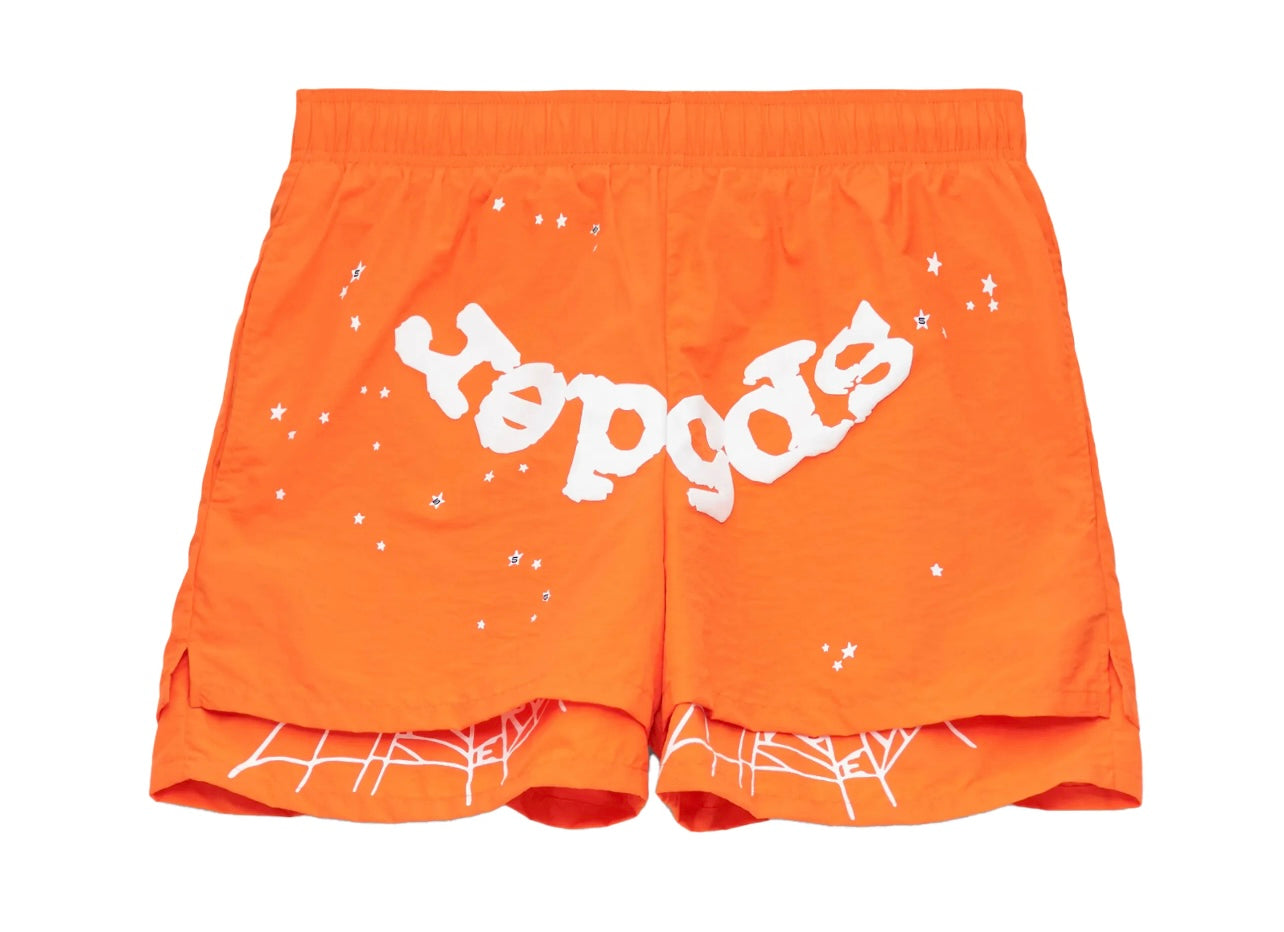 SP5DER OG Web Double Layer Shorts Orange