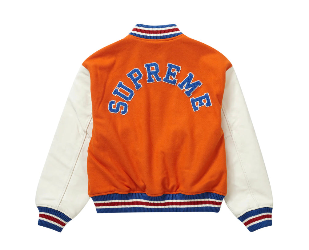 Supreme Tiger Varsity Jacket Orange
