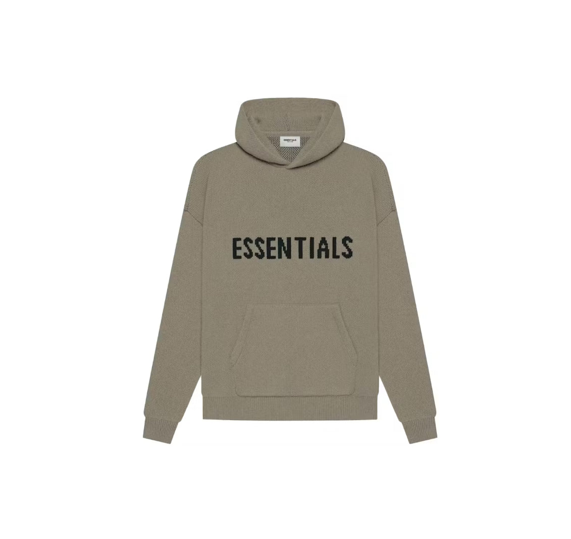 Fear Of God Essentials Knit Pullover Hoodie Taupe