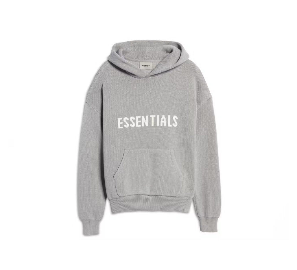 Fear Of God Essentials Knit Pullover Hoodie Cement