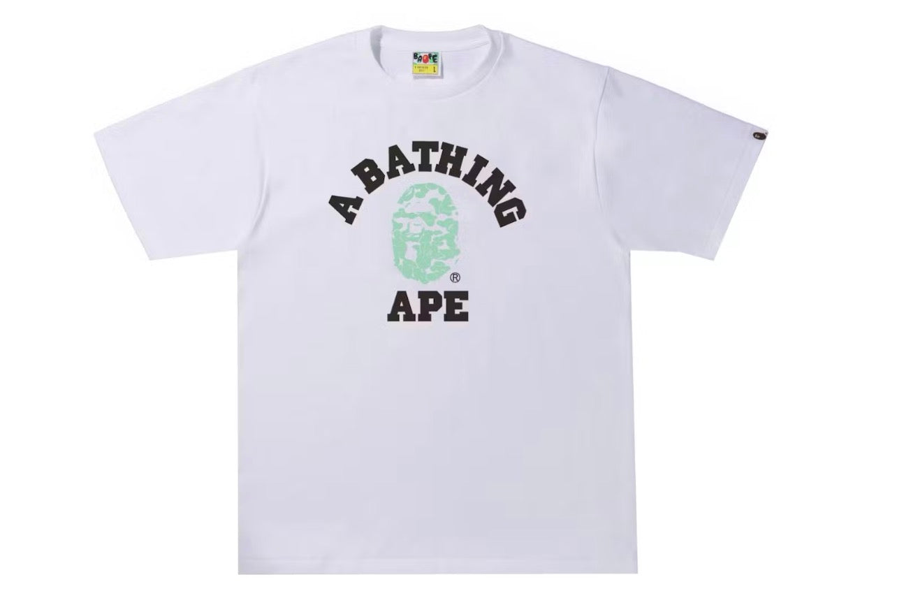 Bape Text Code Camo College Tee White