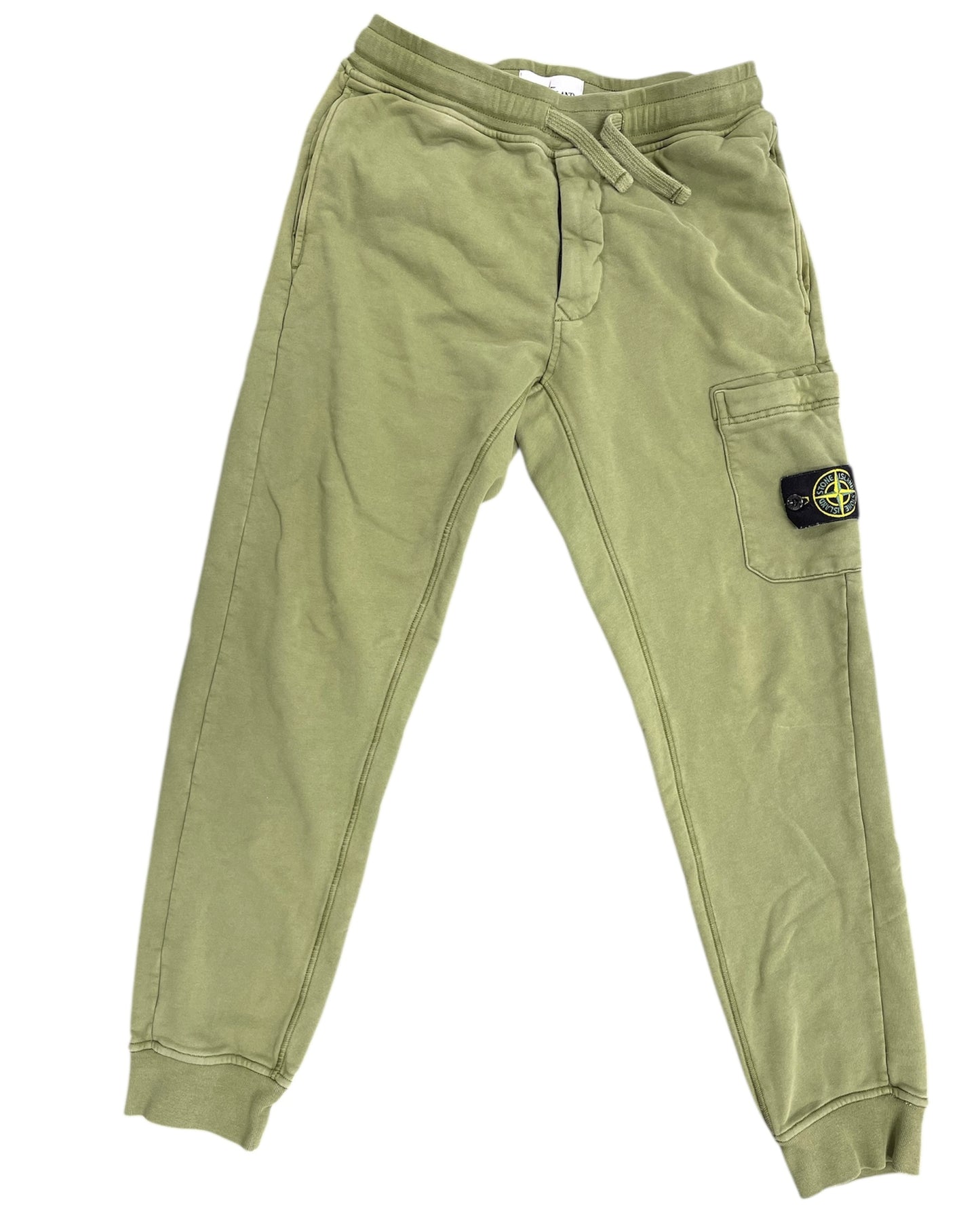 Used Stone Island Logo Joggers Green