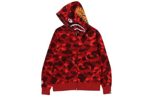 BAPE Color Camo Shark Full Zip Hoodie FW24 Red