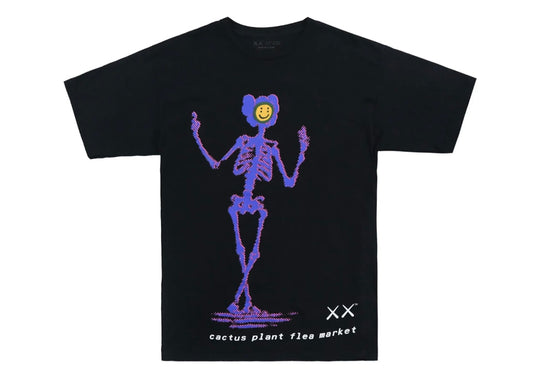 KAWS x Cactus Plant Flea Market Skeleton Tee Black