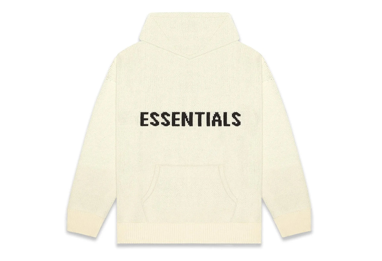 Fear of God Essentials Knit Pullover Hoodie Cream