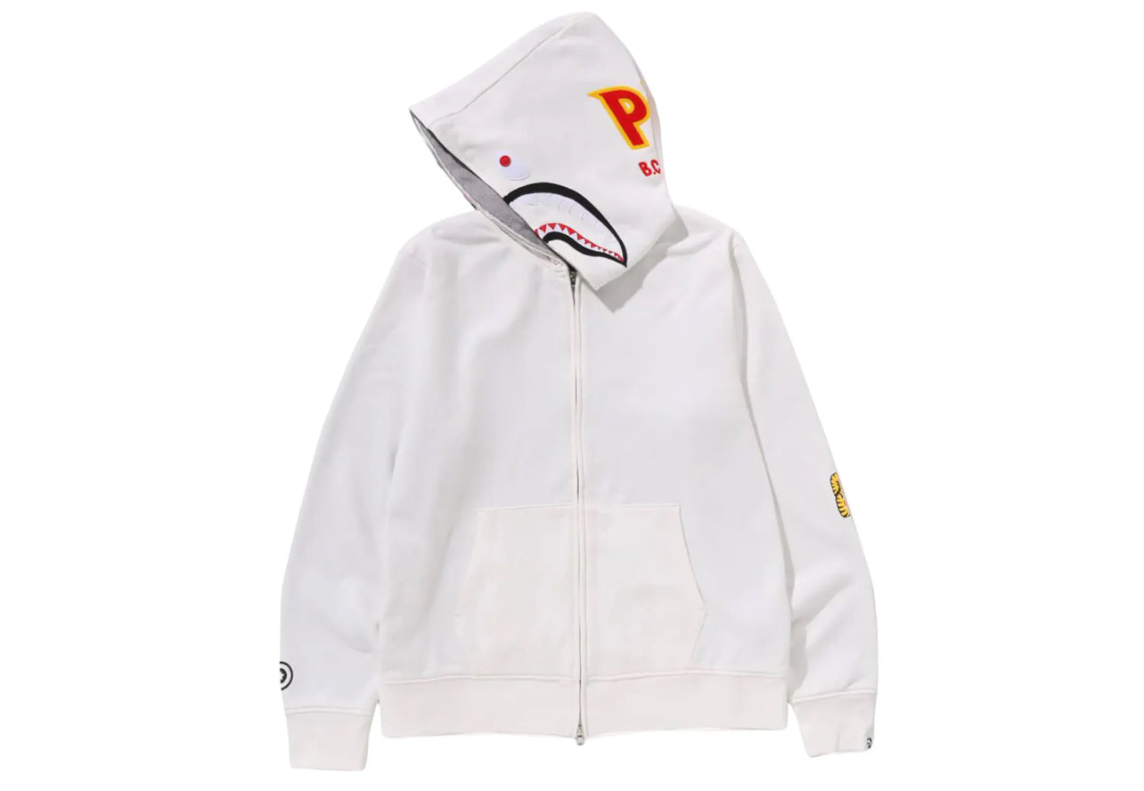Bape 2nd Shark Full Zip Hoodie White