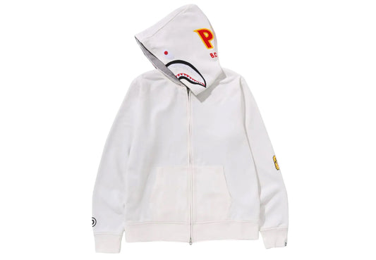 Bape 2nd Shark Full Zip Hoodie White