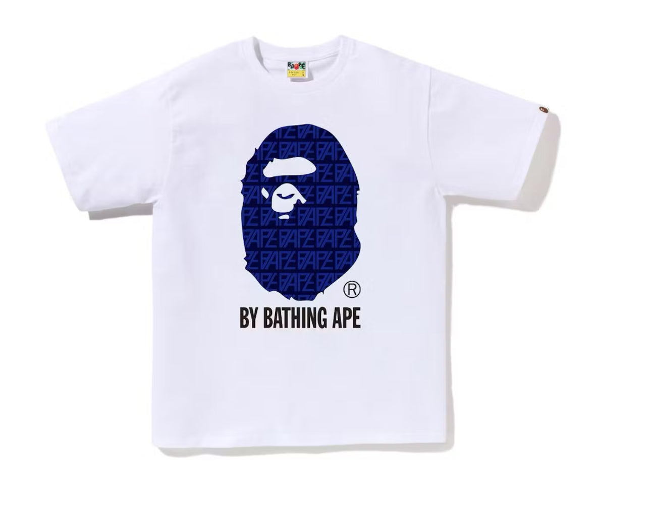 Bape Logo Monogram By Bathing Ape Tee White Navy