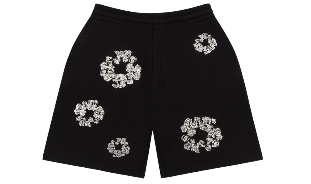 Denim Tears Cashmere Swarovski Cotton Wreath Shorts Black