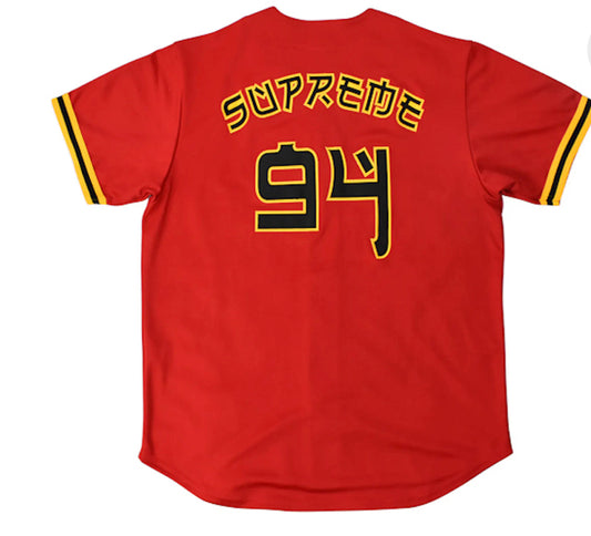 Supreme Red Rum Baseball Jersey Red