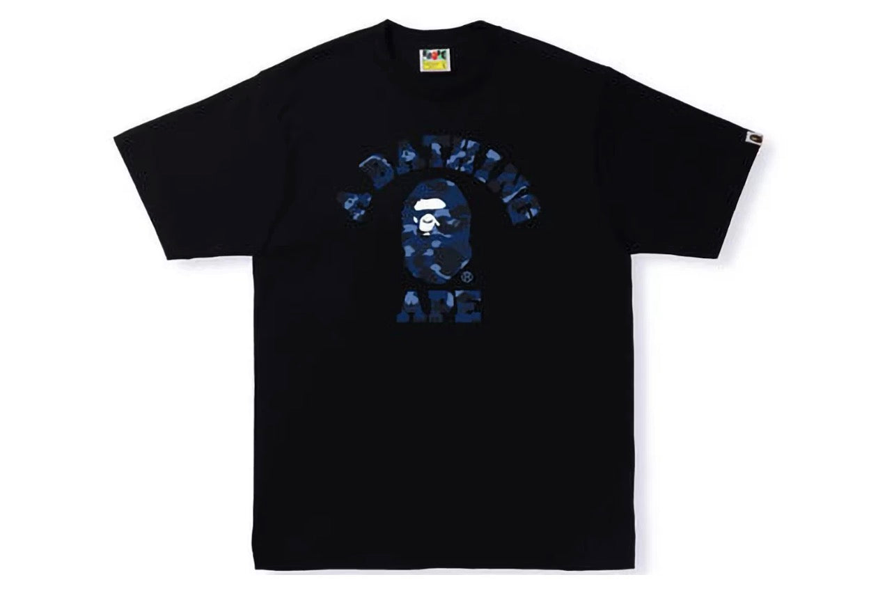 Bape Color Camo College Tee Black Blue