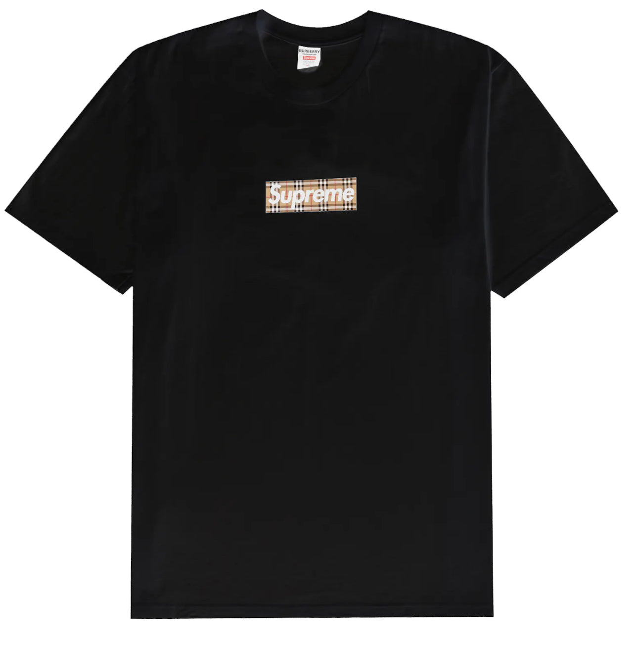Supreme Burberry Box Logo Tee Black
