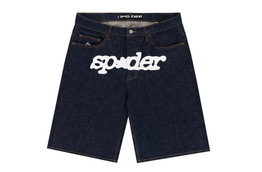 Sp5der V3 Logo Denim Short Indigo