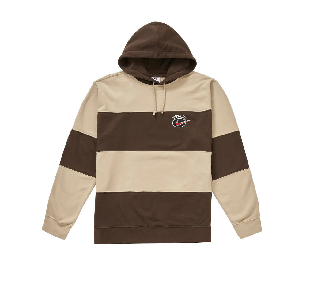 Supreme Nike Stripe Hoodie Tan