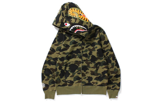 Bape 1st Camo Shark Full Zip Hoodie Green