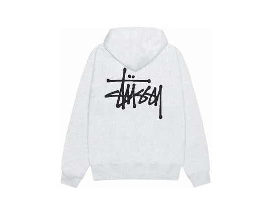 Stussy Basic Script Zip Up Hoodie Ash Heather
