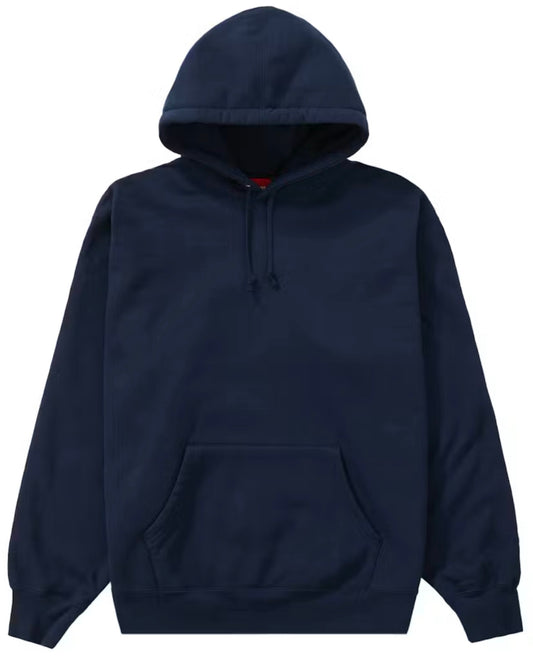 Supreme Satin Appliqué Hoodie Navy
