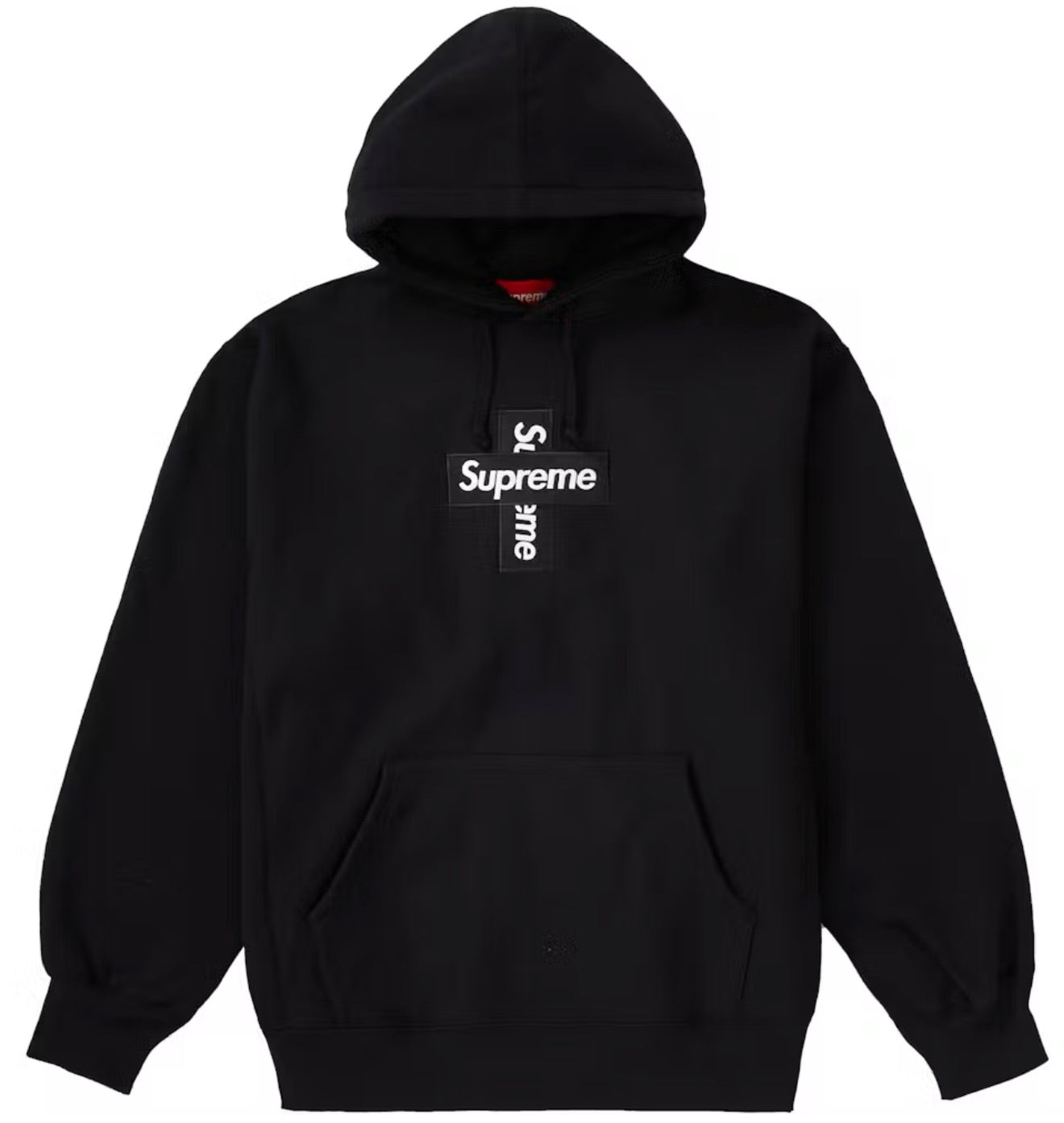 Supreme Cross Box Logo Hooded Sweatshirt Black