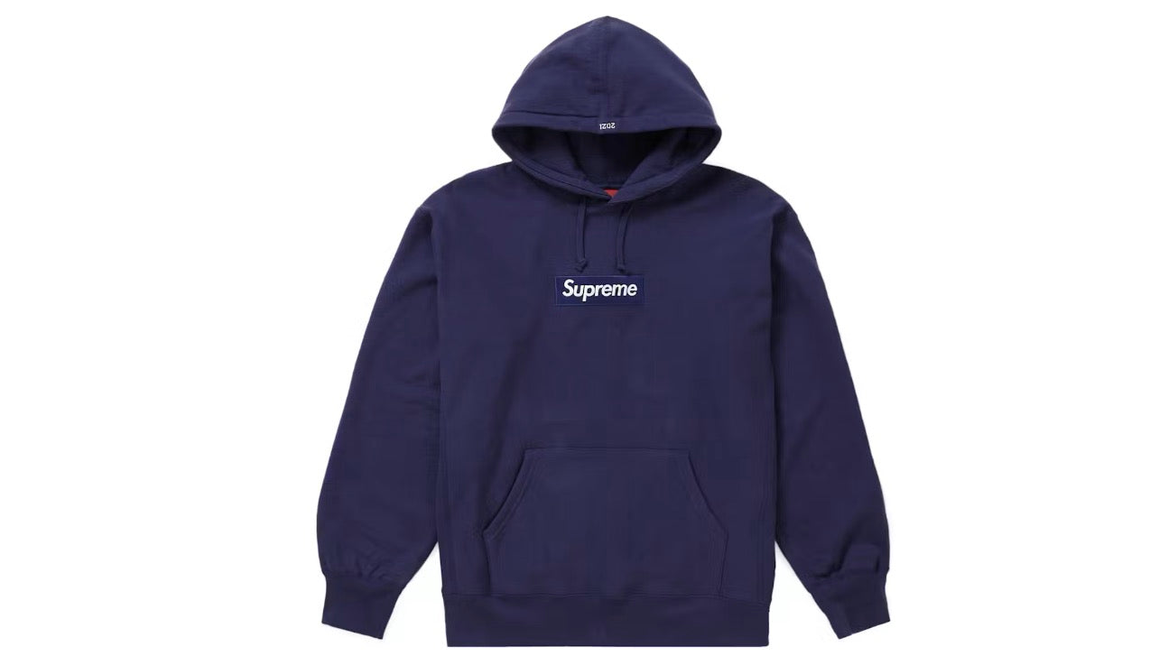 Supreme Box Logo Hooded Sweatshirt FW21 Washed Navy