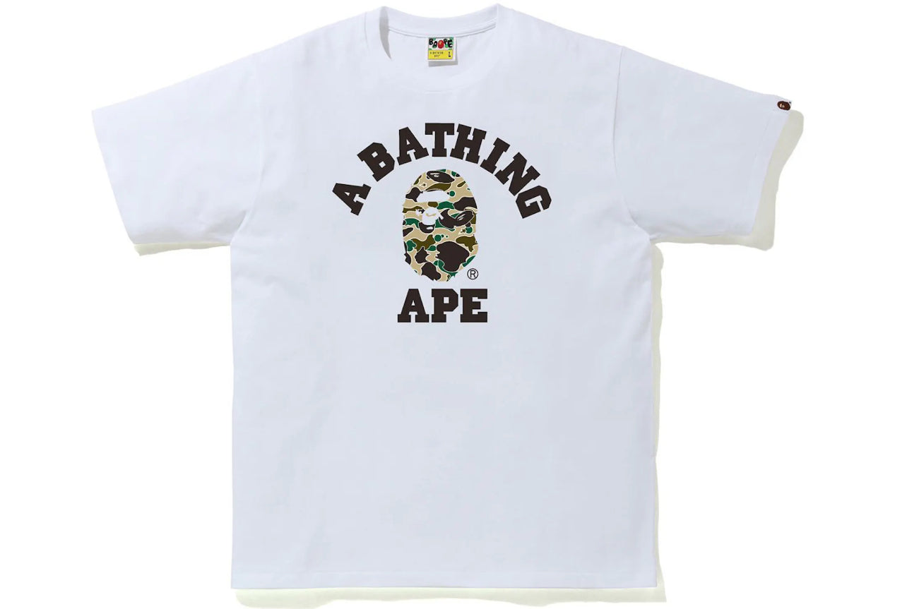 BAPE Sta Camo College Tees White Yellow