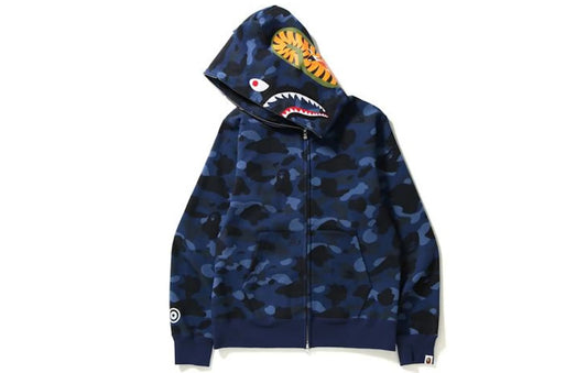 Bape Color Camo Shark Full Zip Hoodie Blue