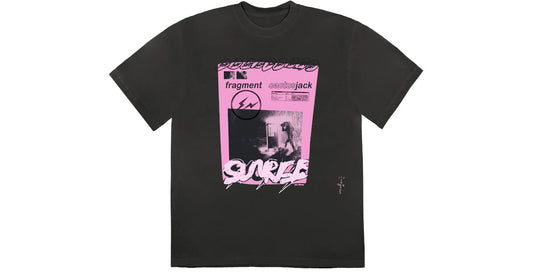 Travis Scott Cactus Jack For Fragment Pink Sunrise T-Shirt Washed Black