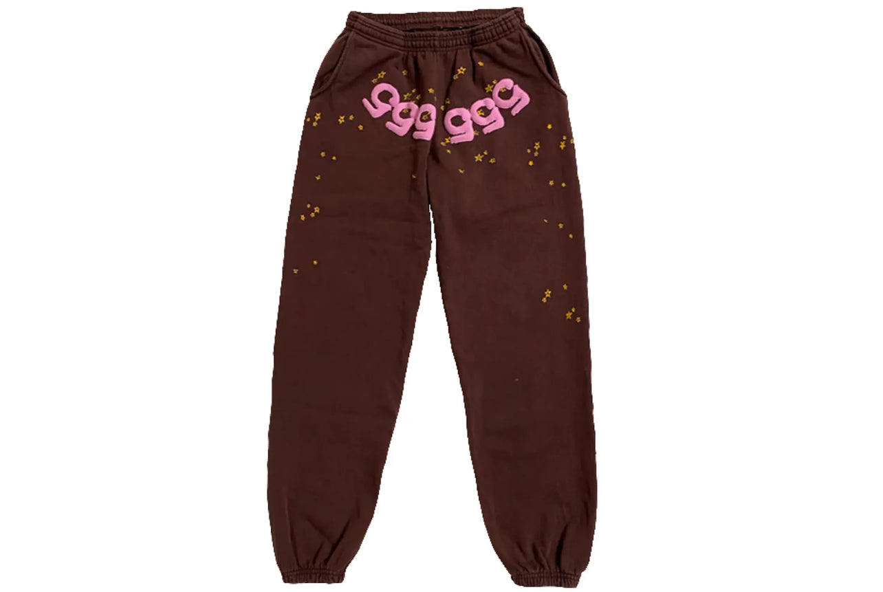 Sp5der Angel Number Sweatpants Brown