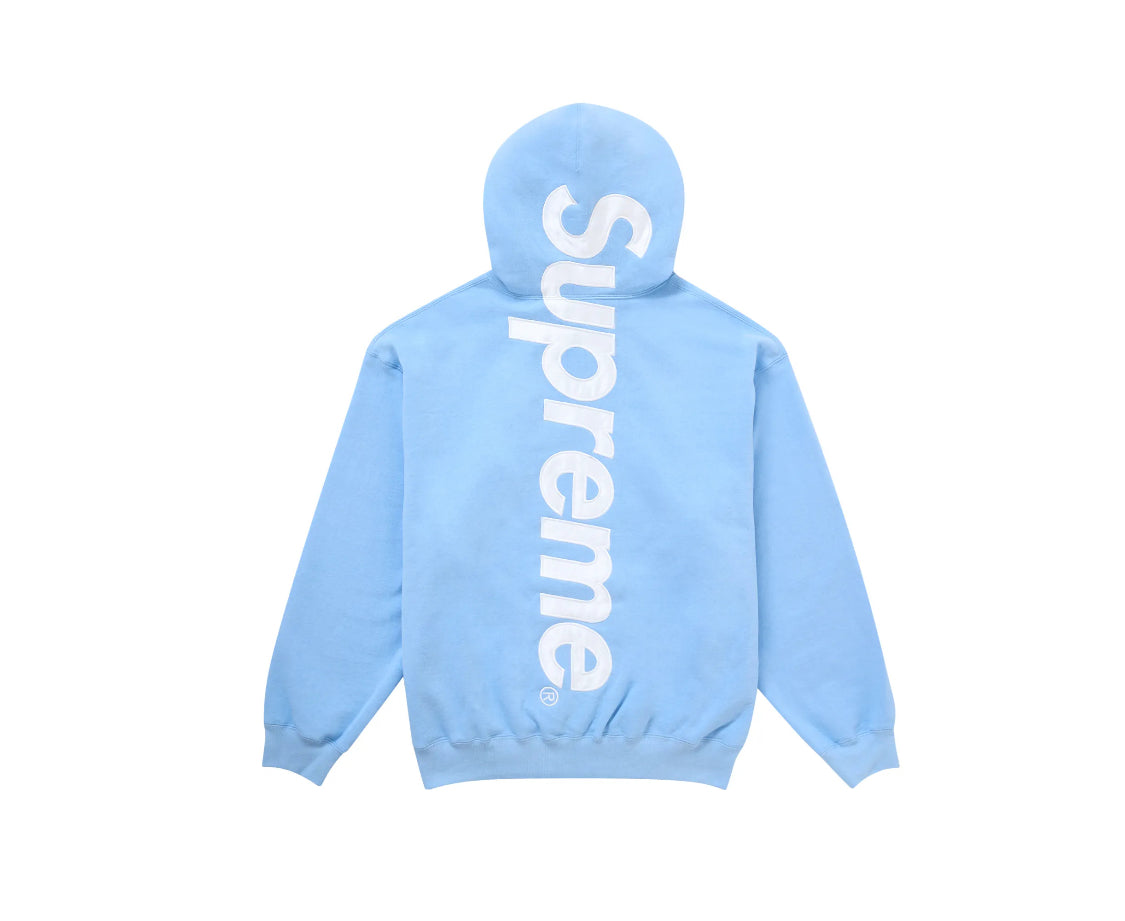 Supreme Satin Appliqué Hooded Sweatshirt Light Blue – TG Sneaks LLC