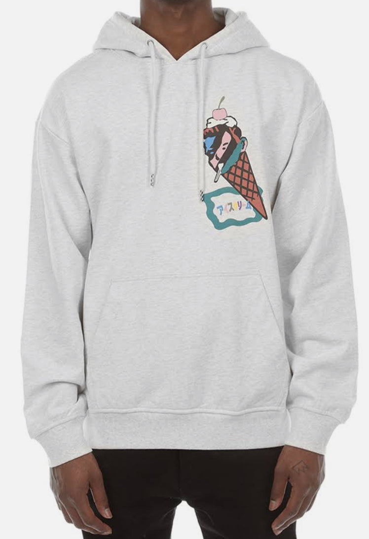 ICE CREAM COLOUR HOODIE LIGHT HEATHER GREY