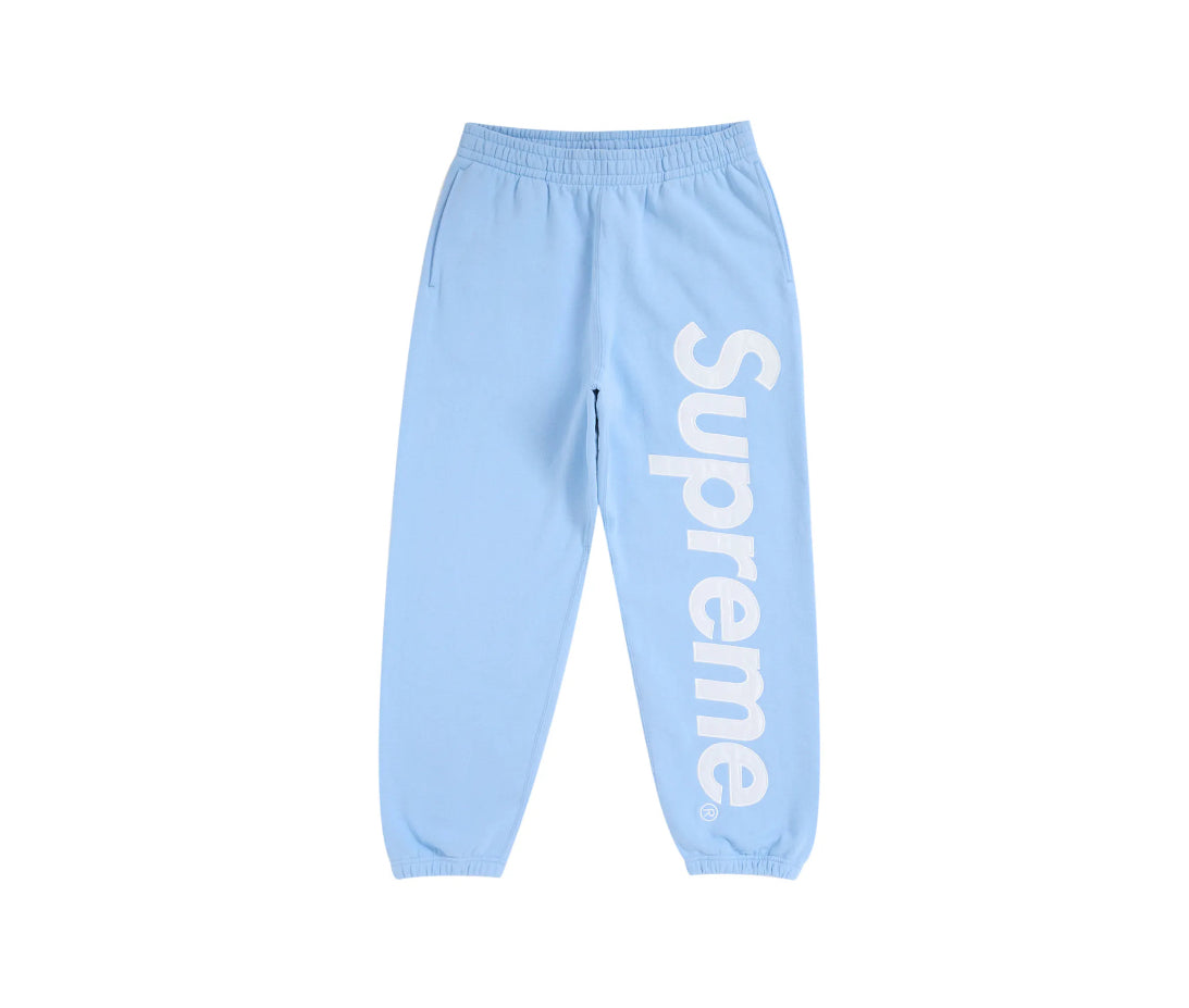 Supreme Satin Appliqué Sweatpant Light Blue