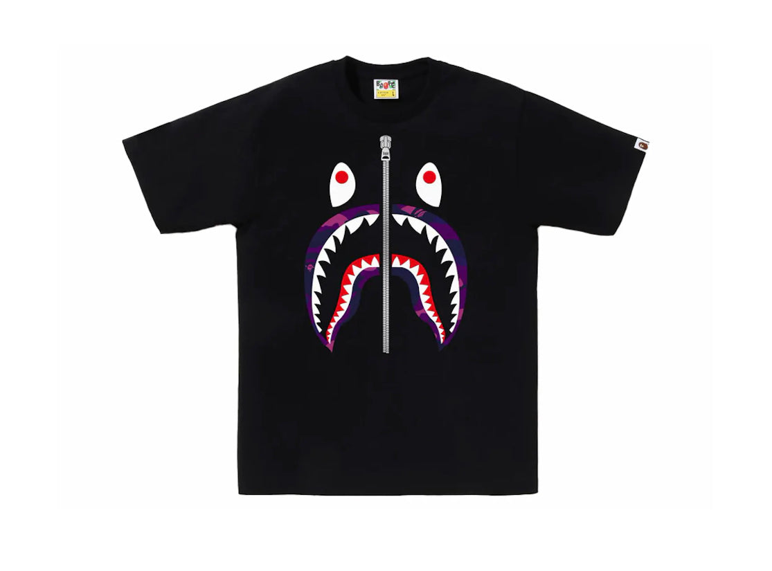 Bape Color Camo Shark Tee Black/Purple