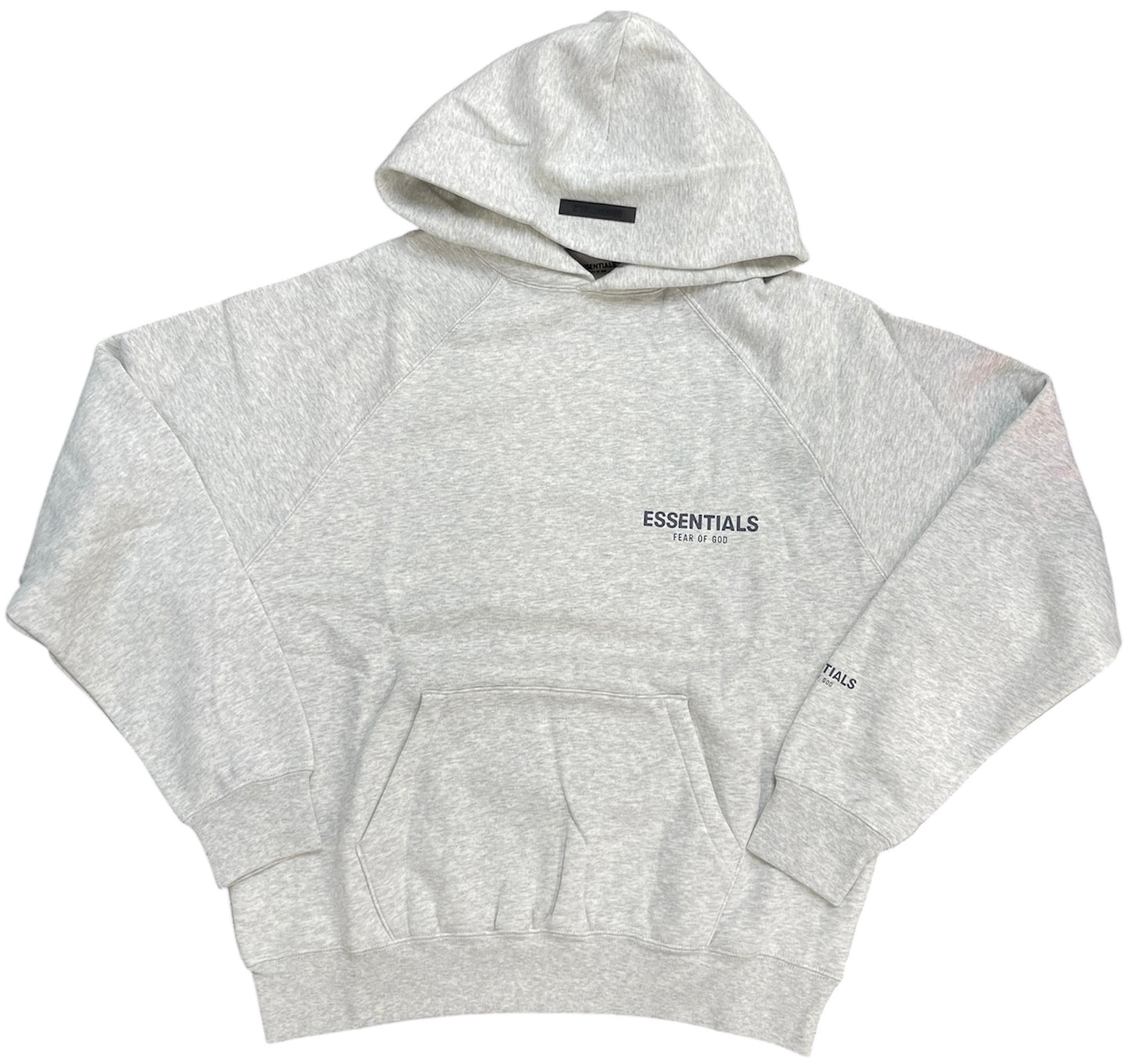 Fear of God Essentials Chest Logo Hoodie Light Heather Oatmeal