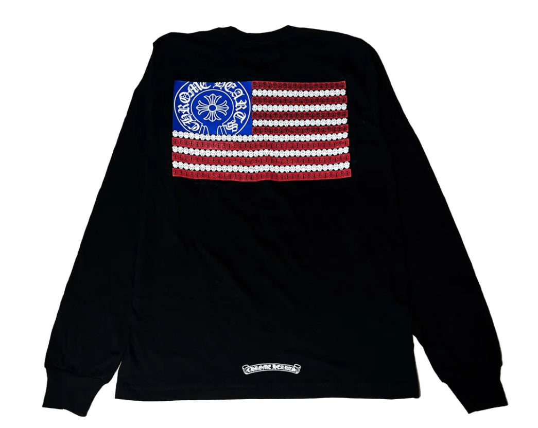 Chrome Hearts American Flag L/S Tee Black
