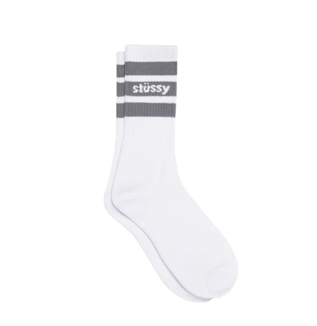 Stussy Stripe Crew Socks Grey
