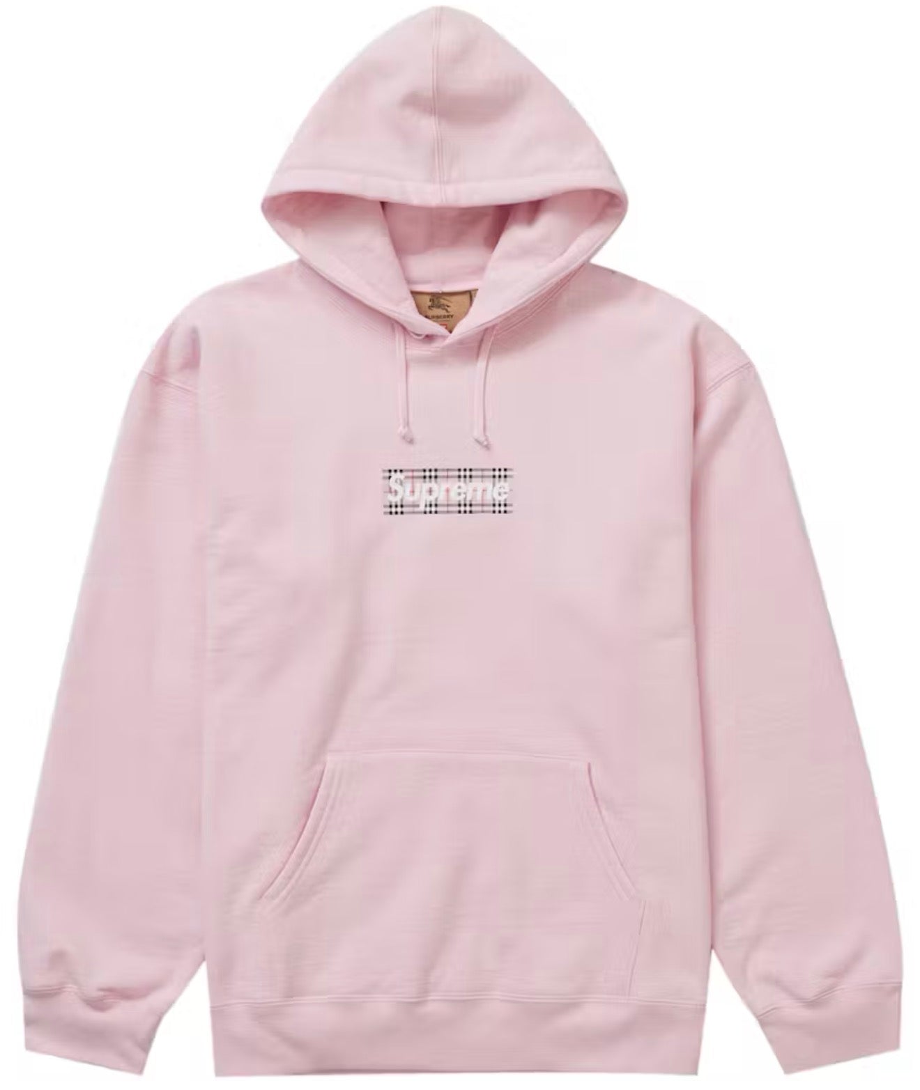 Supreme Burberry Box Logo Hooded Sweatshirt Pink