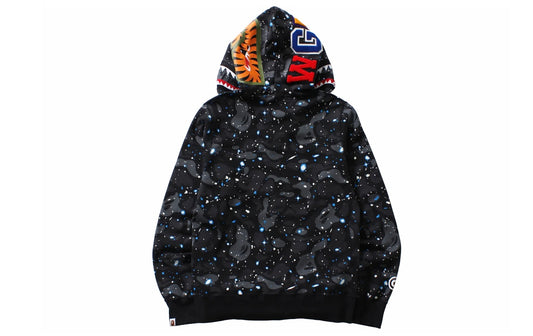 Bape Space Camo Shark WGM Full Zip Hoodie Black