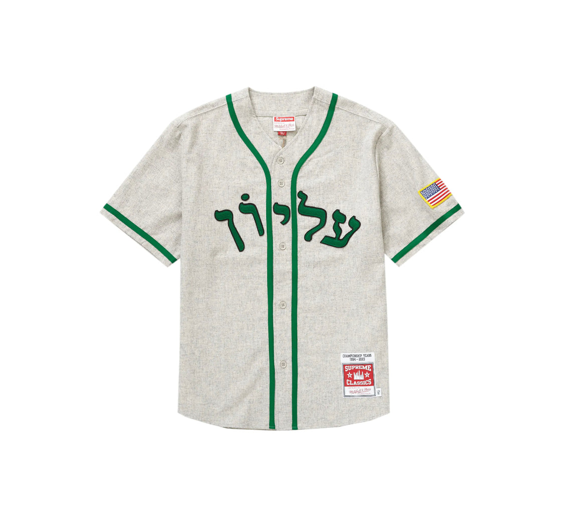 Supreme Mitchell & Ness Wool Baseball Jersey Grey