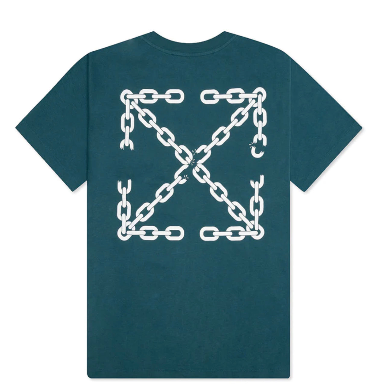 OFF-WHITE CHAIN ARR SLIM SHORT SLEEVE TEE DUCK GREEN WHITE