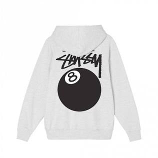 Stussy 8 Ball Pigment Dyed Hoodie Ash Heather
