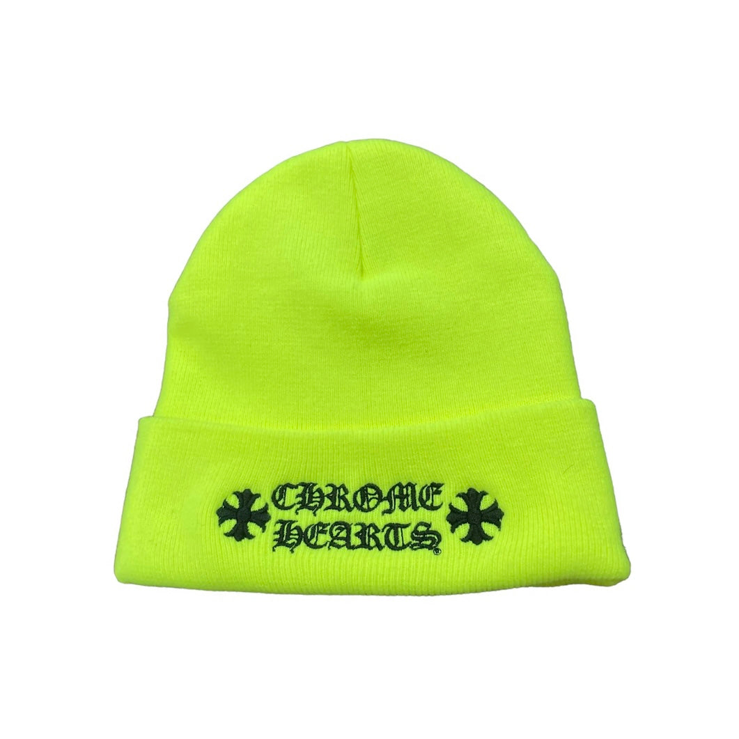 Chrome Hearts Logo Beanie Neon Yellow