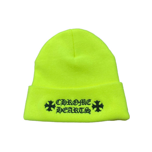 Chrome Hearts Logo Beanie Neon Yellow