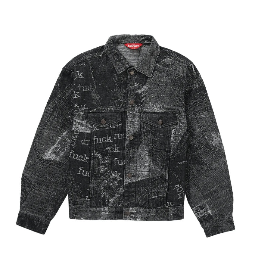 Supreme Archive Denim Jacquard Trucker Jacket Black – TG Sneaks LLC