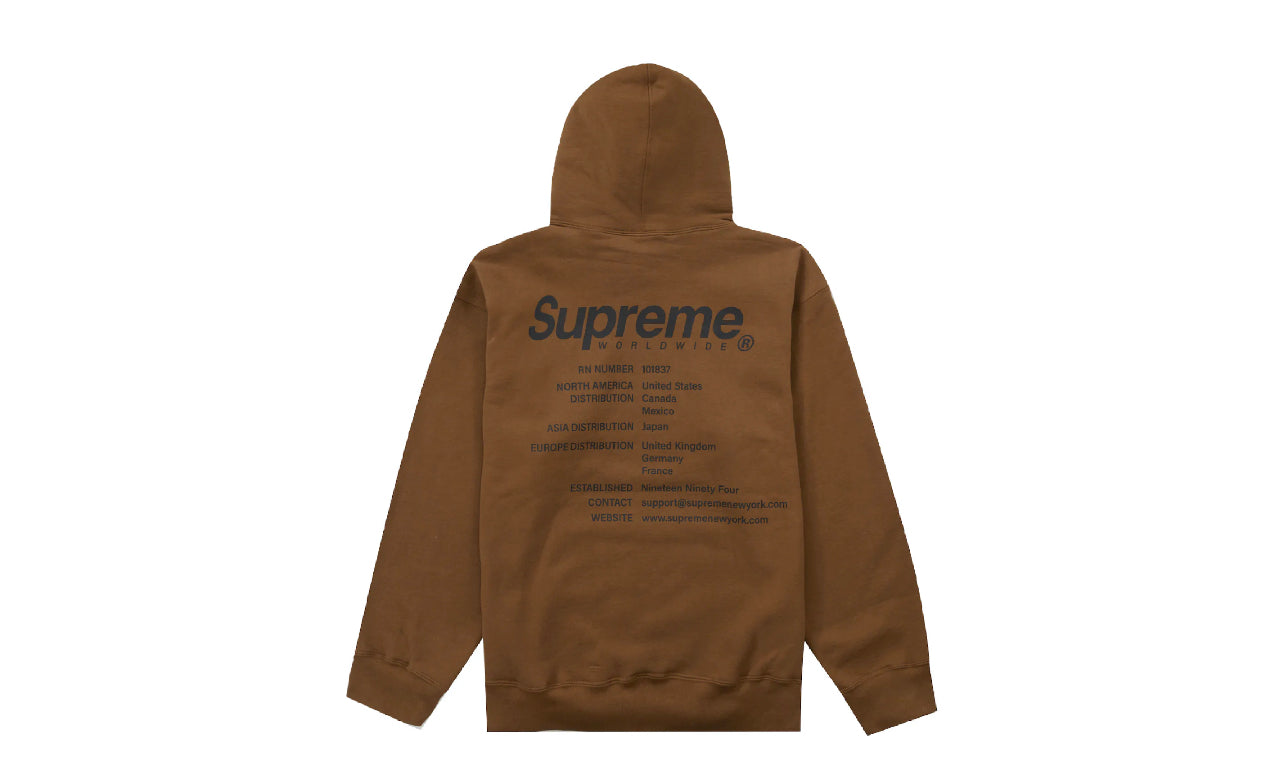 Supreme Worldwide Hooded Sweatshirt Olive Brown – TG Sneaks LLC