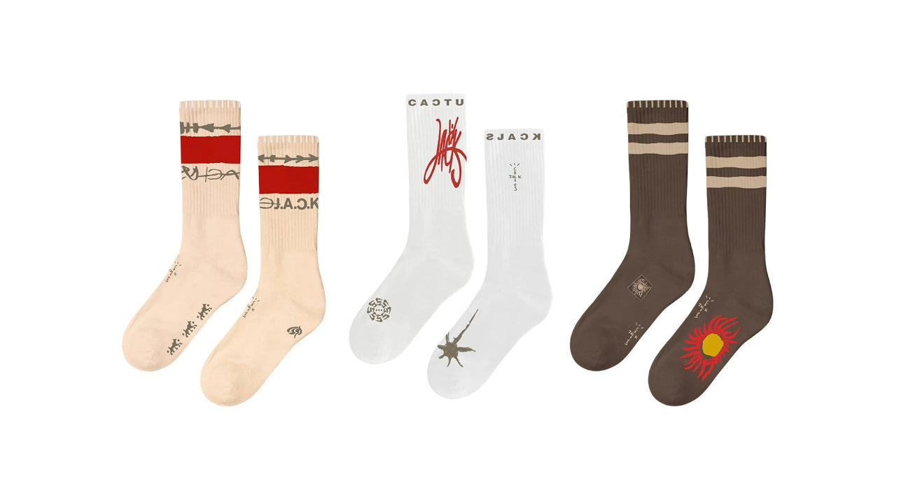 Travis Scott Reverse Jack Socks Trio Brown/White/Cream