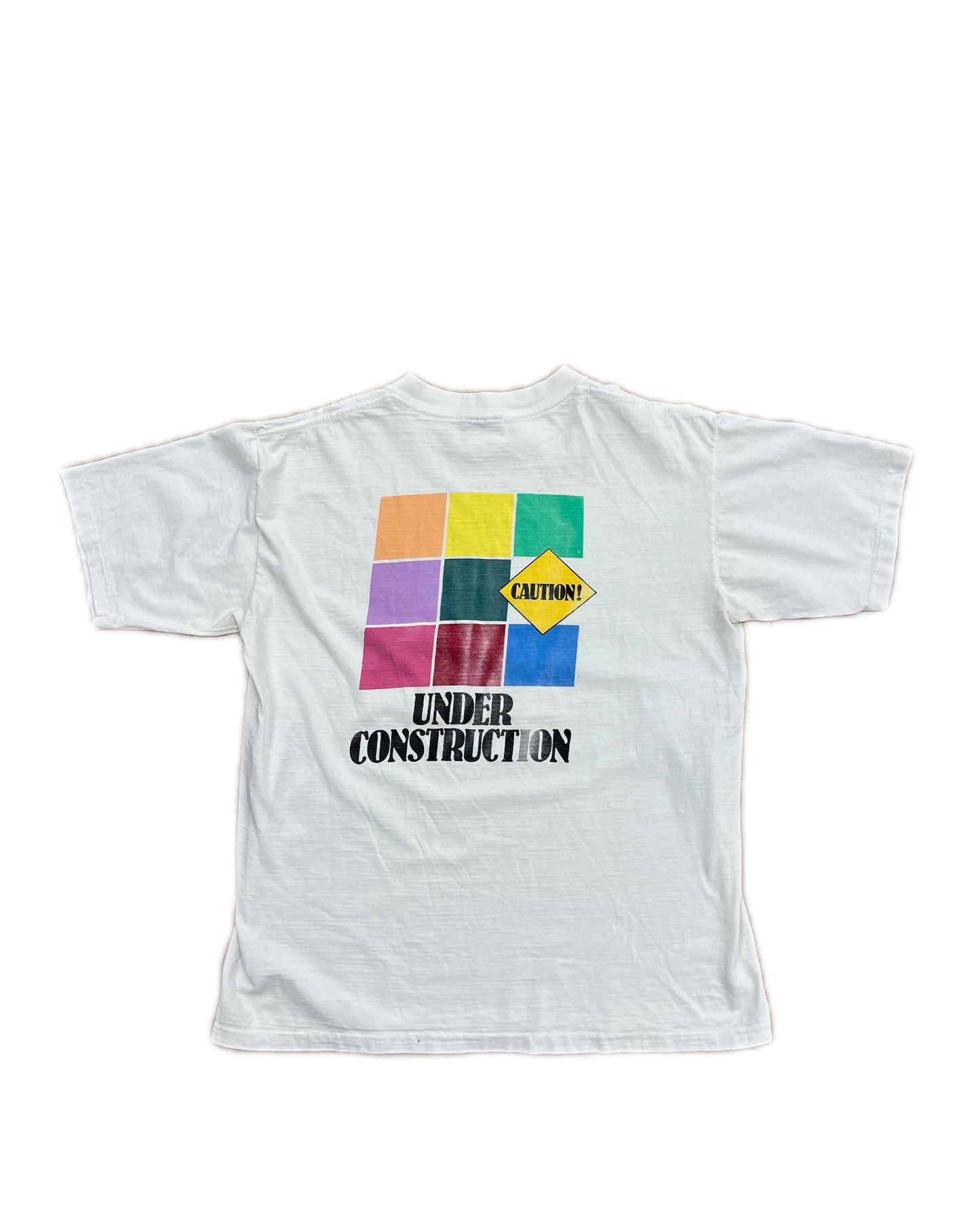 Under Construction Vintage Tee White