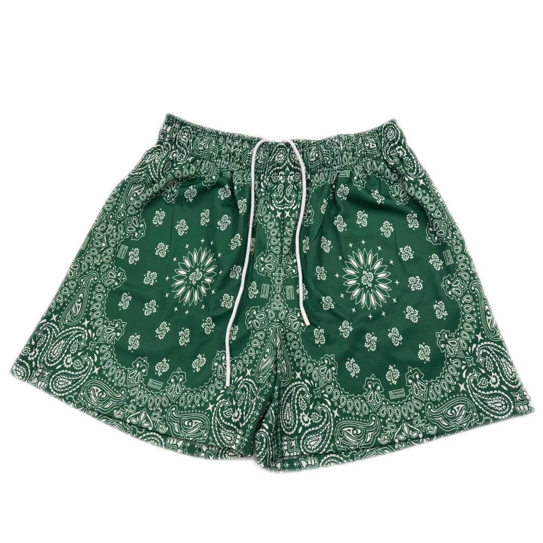 Bravest Studios Paisley Shorts Green for Women