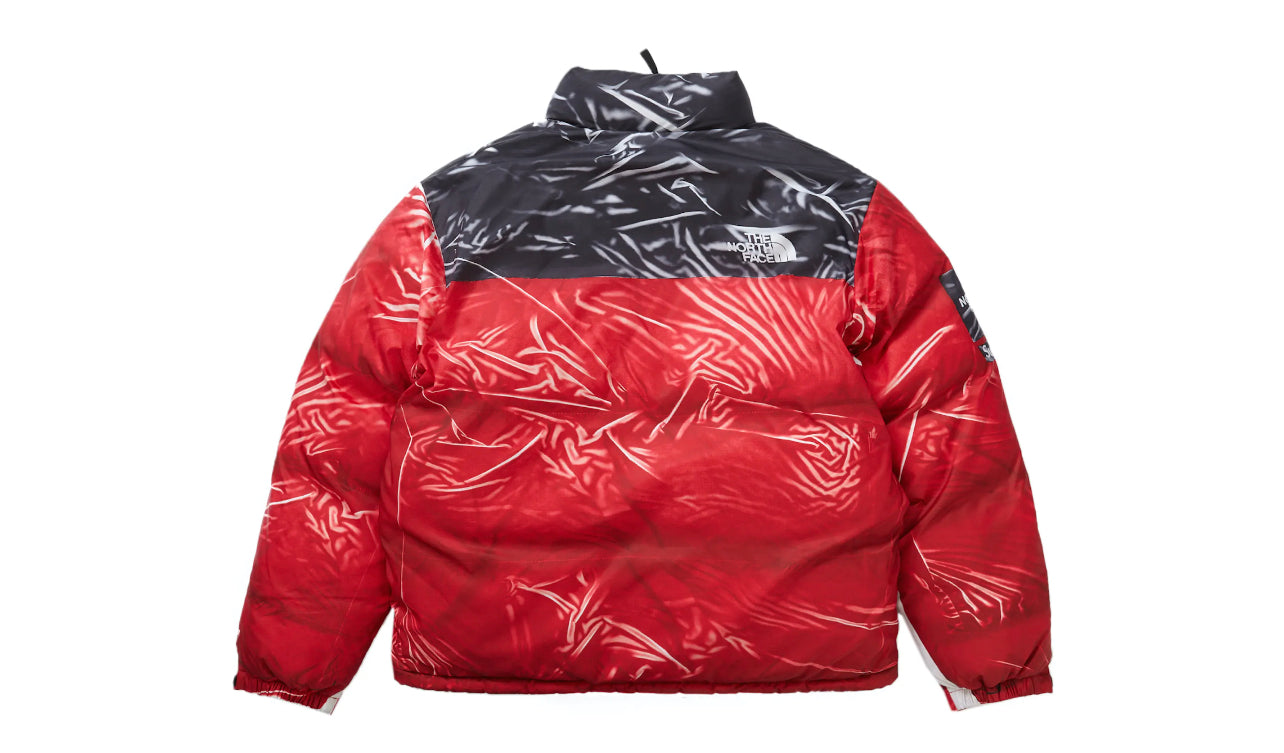 Supreme The North Face Printed Nuptse Trompe L’oeil Jacket Red