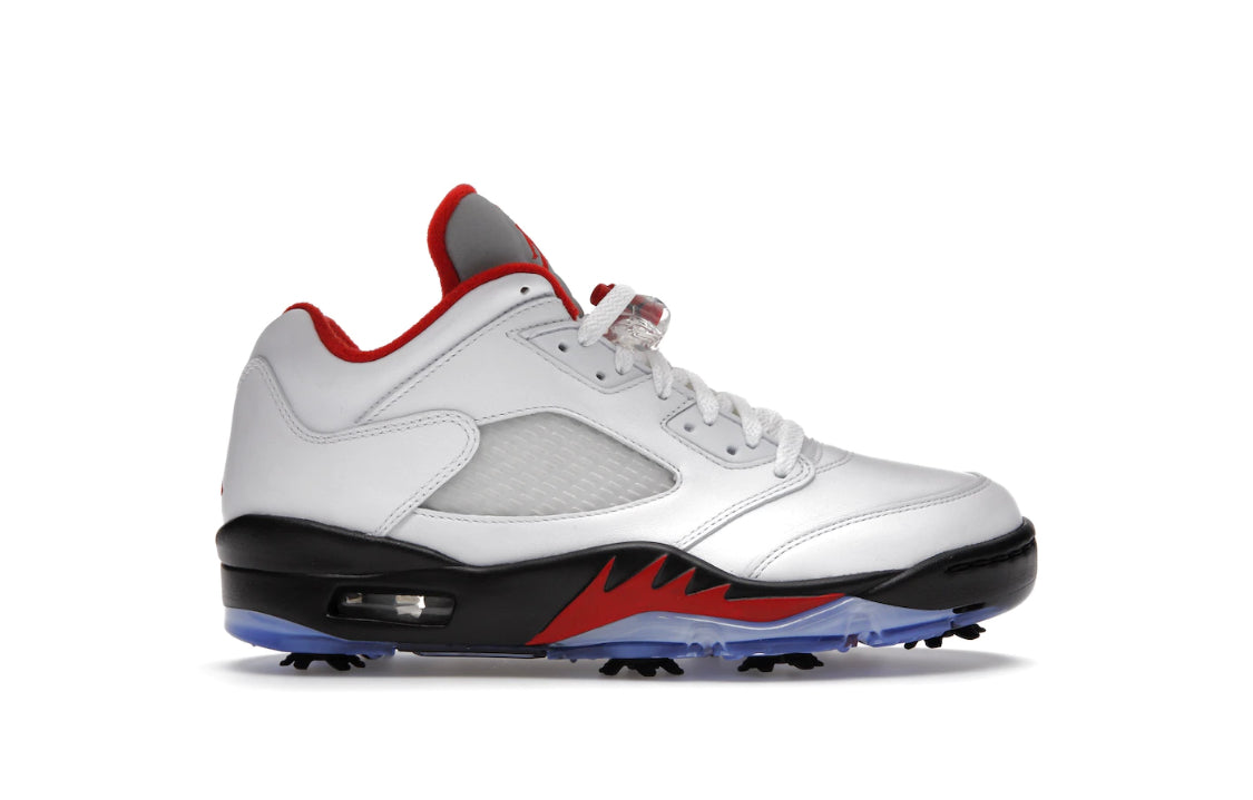 Jordan 5 Retro Low Golf Fire Red Silver Tongue