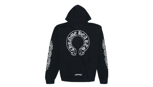 Chrome Hearts Horse Shoe Floral Hoodie Black