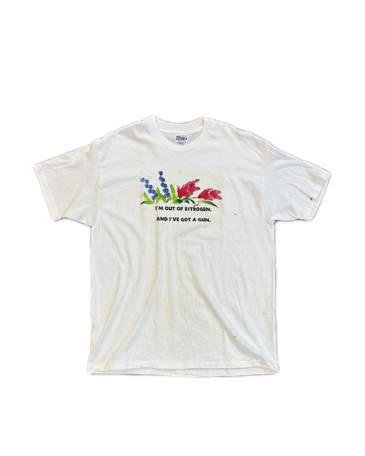 Out of Estrogen Vintage Tee White